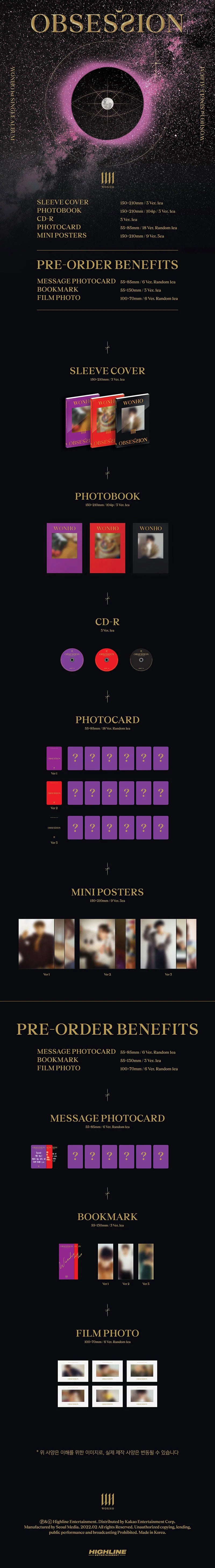 WONHO - [OBSESSION] 1st Single Album