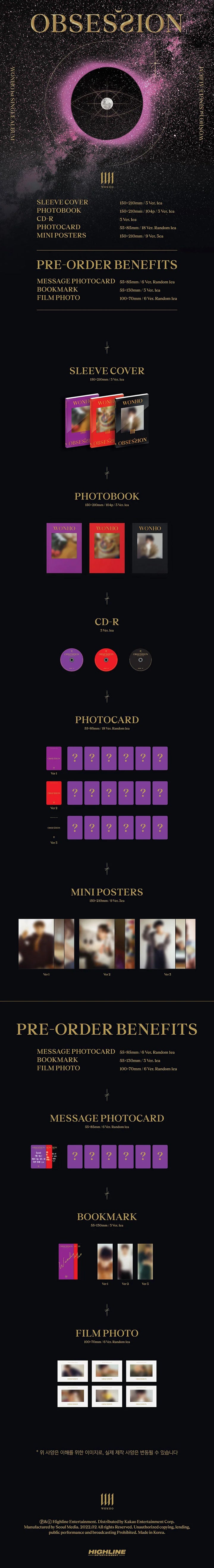 WONHO - [OBSESSION] 1st Single Album