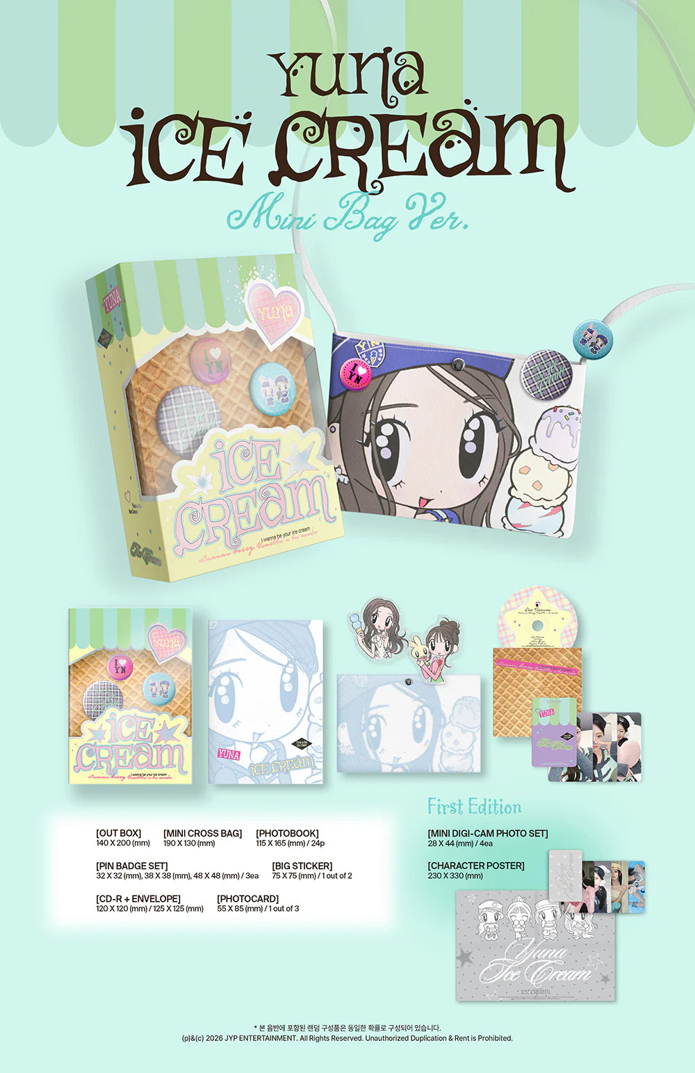 YUNA (ITZY) - [ICE CREAM] 1st Mini Album (MINI BAG (MD) Ver.)
