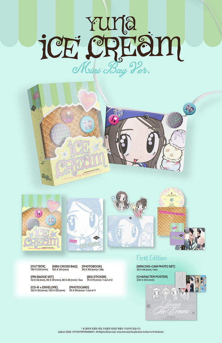 YUNA (ITZY) - [ICE CREAM] 1st Mini Album (MINI BAG (MD) Ver.)