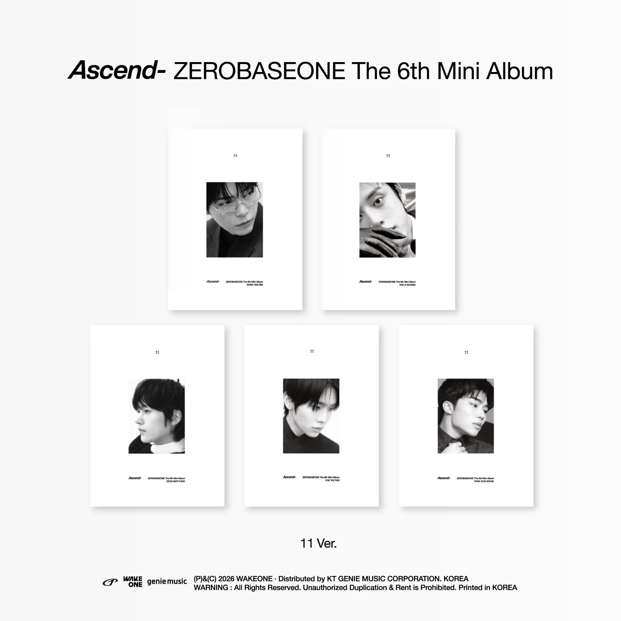 ZEROBASEONE - [ASCEND-] 6th Mini Album (11 Version)