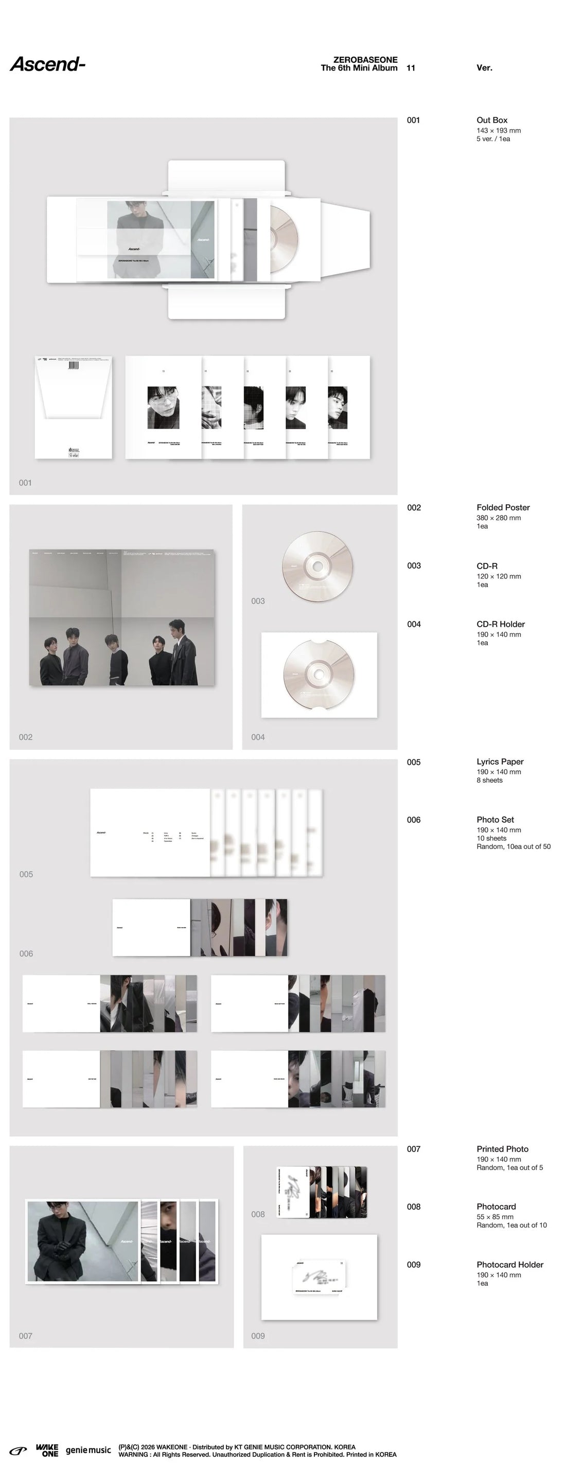 ZEROBASEONE - [ASCEND-] 6th Mini Album (11 Version)