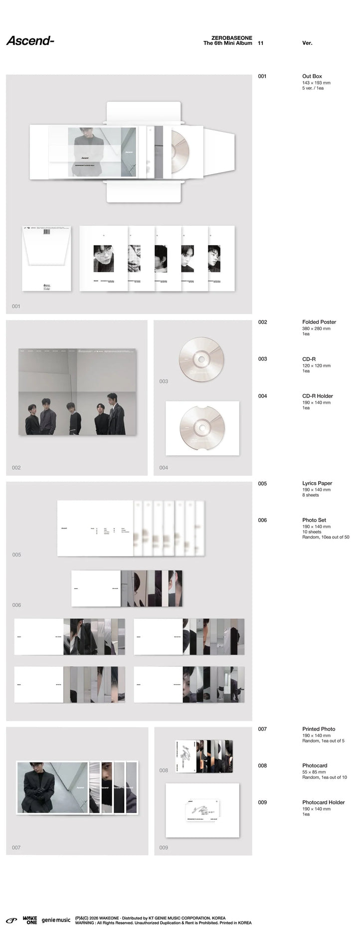 ZEROBASEONE - [ASCEND-] 6th Mini Album (11 Version)