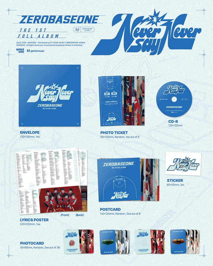 ZEROBASEONE - [NEVER SAY NEVER] 1st Album (SLAM DUNK Version)